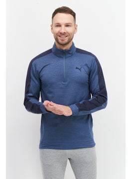 Buy Men Sport Fit Long Sleeve Golf Sweatshirt, Blue/Navy in UAE