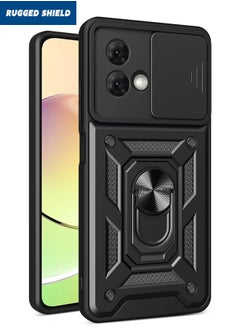 Buy Motorola Moto G84 5G Case, Motorola Moto G84 Cover with Slide Camera Cover, Military Grade Heavy Duty Shockproof Phone Case Cover with Ring Kickstand for Motorola Moto G84 5G, Black in UAE