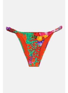 اشتري Women Allover Print Bikini Bottom, Red/Green Combo في الامارات