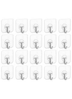 Buy 20Piece  Heavy Duty Wall Hooks Transparent 6cm in UAE