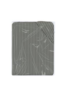 Buy Light Grey Striped Cotton 3 Piece Set Deep PocketBed Sheet Sets 150x200+20cm in UAE