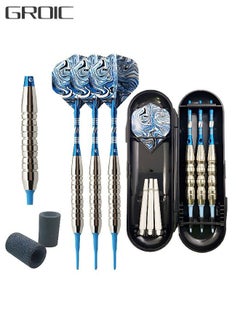 Buy Tip Darts Set - Professional Darts Soft Tip for Dartboard with Iron Barrels and Extra Aluminum Shafts, Flights + Dart Tool + Gift Case in Saudi Arabia