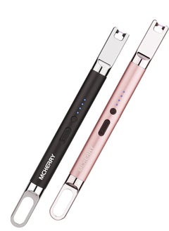 Buy MCHERRY Electric Plasma Lighters Set of 2, USB Rechargeable Electronic Arc Lighter With Safety Lock, Long Reach Electric USB Lighter For BBQ, Gas Stove, Kitchen, Fireworks in UAE