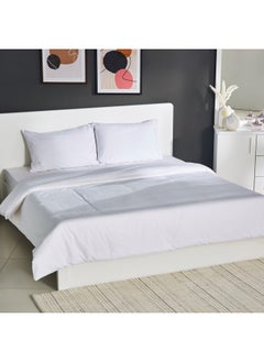 اشتري Ballina 3-Pieces Solid Cotton Queen and King Duvet Cover Set 220 x 220 cm في الامارات