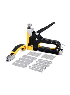 Buy Heavy Duty 3-in-1 Yellow and Black Staple Gun with 3000 Staples and Stapler Remover in UAE