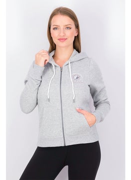 اشتري Women Hood With Drawstring Heather Sweatshirt, Grey في السعودية