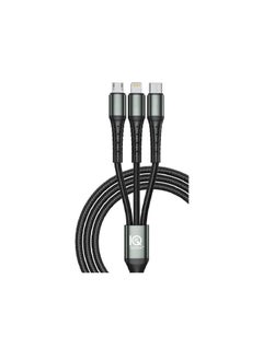 اشتري IQ TOUCH Icharge Multix Cable Nylon 3 In 1 Cable, Aluminum, Black في الامارات