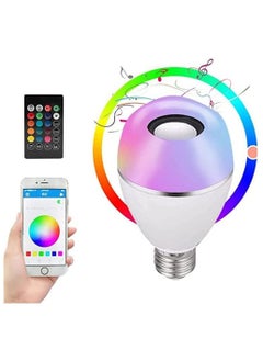 اشتري LED Smart Bulbs,Bluetooth Speaker Light Bulb,E27,10W 500LM,Color Changing Adjustable Bulb with Remote Control and App,RGB Color Music Player for Living Room Bedroom ,Party في الامارات