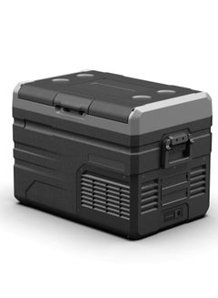Buy Powerology Smart Dual Compartment Portable Fridge & Freezer 37.5L 60W 15600mAh - Gray in UAE