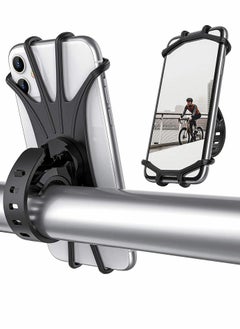 اشتري Universal Bicycle Phone Holder, Motorcycle Handle Holder, 360 Rotating Silicone Bicycle Phone Holder, Suitable for Iphone 12 And Any Mobile Phone, Suitable For Mountain And Road في السعودية