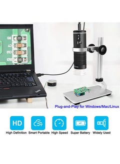 اشتري WiFi USB Digital Microscope 50 to 1000x Wireless Magnification Endoscope 8 LED Mini HD Camera with Updated Stand Portable Case, Compatible with iPhone iPad Android Mac Windows Linux في الامارات