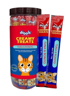 اشتري Lickable Creamy Cat Treats Tuna And Bonito 25 Pieces 375grams في الامارات