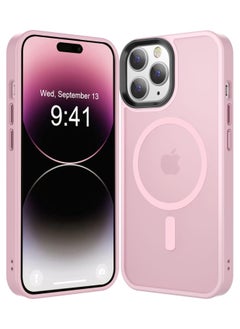 Buy Magnetic Case For iPhone 15 Pro Max Case Compatible with MagSafe Military Grade Protection Shockproof Translucent Matte Case Anti Scratch Shockproof Phone Case (Pink) in Egypt