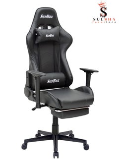 Buy Executive Ergonomic Computer Desk Chair for Office and Gaming with headrest back comfort and lumbar support Black in UAE