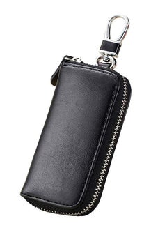 Buy PU Leather Car Key Case Car Smart Key Chain Coin Holder Smart Key Holder Protection Car key Chain Bag Auto Remote Keyring Wallet Key Wallet Card Wallet Leather Wallet Black in Saudi Arabia