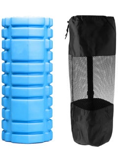 Buy Yoga Foam Roller for Deep Tissue Massage Muscle with Carry Bag, Light Blue in Egypt