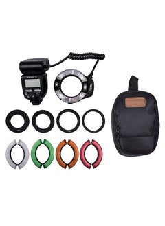 اشتري Professional YN14EX II Macro Ring Flash Light Kit with Large Size LCD Display Adapter Rings Color Temperature Filters Hot Shoe Mount Support M/TTL Flash for DSLR Cameras في الامارات