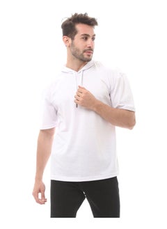 Buy Hooded Solid Slip On Tee-White in Egypt