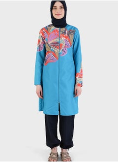 Buy Printed Zip Detail Burkini Set in UAE