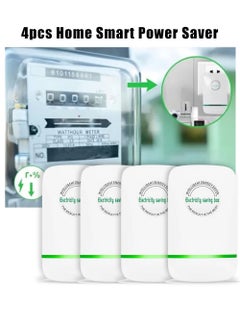 Buy 4pcs Home Smart Power Saver Electricity Saving Box Energy Saving Device Household Energy Saver Electricity Saving and High Efficiency in Saudi Arabia