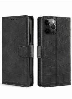 Buy iPhone 14/14 Plus Flip Leather Case Shockproof Protective Kickstand Wallet Non-Slip Vintage Phone Case Cover Stitching Leather Case in UAE