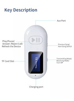 Buy GR05 Bluetooth Audio 2-in-1 Receiver/Transmitter 3.5mm AUX Jack Wireless Adapter for Laptop/TV/Speaker/Mobile/Car Handsfree in UAE