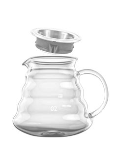 Buy V60 Clear Heat Resistant Glass Range Coffee Server Pour Over Coffee Tea Server Pot Carafe Hand Drip Coffee Jug Decanter Transparent Kettle Coffee Maker Teapot in Saudi Arabia