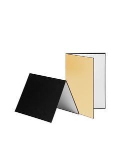 اشتري 3-in-1 Photography Cardboard Paperboard Folding Photography Reflector Diffuser Board (Black + White + Golden) for Still Life Product Food Photo Shooting,  A4 Size في السعودية