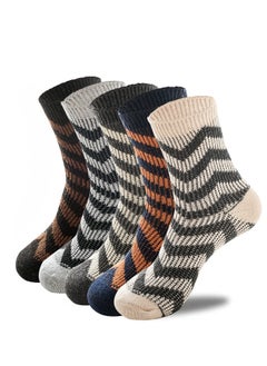 اشتري Mens Cotton Socks, 5 Pairs Boys Socks Thermal Smart Breathable Work and Casual Stocking في الامارات