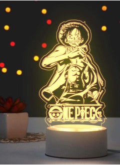 اشتري Multicolor 3D Illusion Lamp Led Night Light Anime Second Element Conan Northern Sauce Guilty Crown Naruto Gift for Boys Kids Room Decor Table Lamp Christmas-Luffy في الامارات