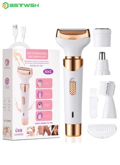 Buy Electric Razors for Women, Cordless 4 in 1 Electric Shaver for Women, Rechargeable Painless Electric Razor Bikini Trimmer Wet and Dry Hair Removal for Face Legs Underarm Nose and Eyebrow (B) in Saudi Arabia