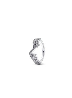 Buy Pandora Sparkling Asymmetric Wave Ring in UAE