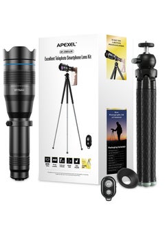 Buy Metal 60X HD Phone Telephoto Zoom Lens Kit Monocular Telescope with Mini Extendable Tripod Eye Cup Metal Clip Portable Lens Bag Universal for Most Smartphones in Saudi Arabia