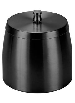 Buy Ashtray with Lid, Stainless Steel Covered Windproof Ash Tray for Indoor Outdoor Patio Home Office Living Room Hotel (Black) in UAE