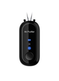 اشتري Mini Portable Hanging Neck Anion Air Purifier Fast Air Purification High/Low Gear Adjustment Built-in Battery Black(Chain) في السعودية