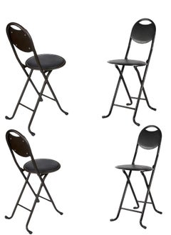 Buy Set of 4 Comfortable Folding Chair, Prayer Chair, Elderly Chair, Camping Chair, Living Room Garden Sitting Chair Size 25*25*75 cm in Saudi Arabia