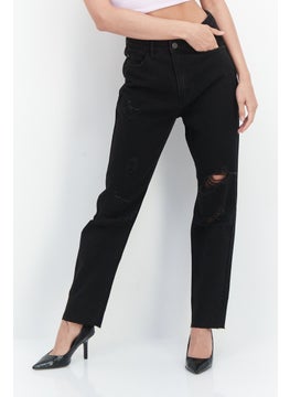 اشتري Women Petite No Stretchable Denim Jeans, Black في الامارات