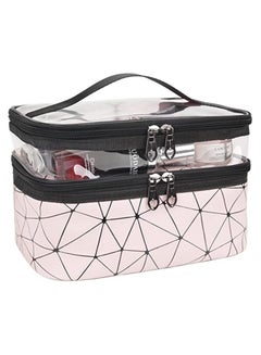 Buy Cosmetic bag Double Layer Travel Makeup Bags For Women, Waterproof Portable Cosmetic Cases Make up Organizer for Makeup, Cosmetics Tools in UAE