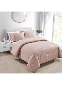 Buy 3-Piece Eila Duvet Cover Set, Berry - 200TC, 230x220 cm in UAE