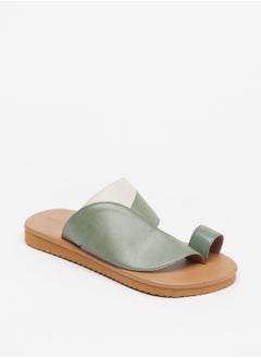 Buy Solid Slip On Arabic Sandals with Toe Ring in Saudi Arabia