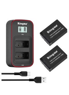 اشتري KingMa LP-E17 Battery LCD Dual Charger with 2 Batteries Kit For Canon EOS RP 77D 850D 800D 760D 750D 200D II 200D M5 M6 Mark II M6 M3 Battery Charge في الامارات