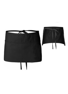 اشتري Waist Apron, Half Apron, Waiter Server Waist Aprons for Women Men, Stain & Wrinkle Resistant for Home and Kitchen Cooking, Waiters, Garden, Coffee, One Size Fits All (Black 2Pcs) في الامارات