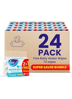 Buy Fine Baby Water Wipes 72 Wipes Pack Of 72 in Saudi Arabia