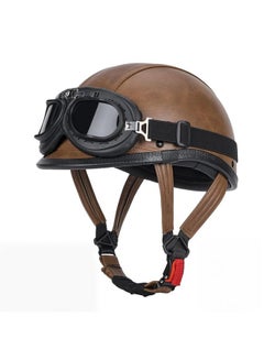 brown leather motorcycle helmets for sale Retro Half Helmet / XXL CERTIFIED HELMET Our Retro Leather Half Helmet are perfect is cruising in Style Ubuy Vintage Leather Helmets Motorcycle