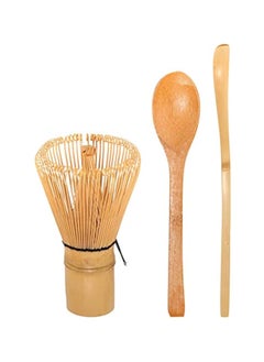 اشتري Matcha Whisk Set - Golden Chasen (Tea Whisk) + Chashaku (Hooked Bamboo Scoop) + Tea Spoon - 1 Set في الامارات