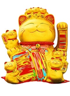 Buy Golden Welcoming Cat for Home Office Display Gift for Friends or Colleagues 19.5x15.5x21.5cm in UAE