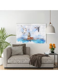 Buy Canvas Wall Art, Abstract Framed Portrait of Kiz Kulesi in the Bosphorus in Istanbul in Egypt