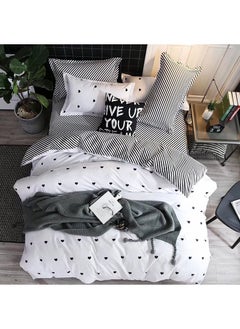 Buy Single Size Floral Printing Bed Sheet Set 4PCS Soft and Breathable Duvet Cover Set Includes 1 Duvet Cover 160x200 cm 1 Fitted Sheet 120x200+25 cm and 2 Pillowcases 48*74cm in UAE