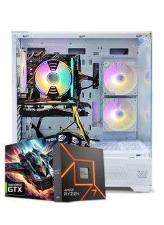 Buy True Nort Gaming PC, AMD Ryzen 7-5800X,GTX 1650 , 16GB RAM, 1TB SSD, Air Cooler 120 MM, Window 11 Pro, White Case in UAE