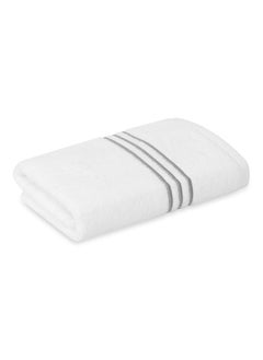 Buy Hotel Embroidery Hand Towel, White & Silver - 500 GSM, 80x50 cm in UAE